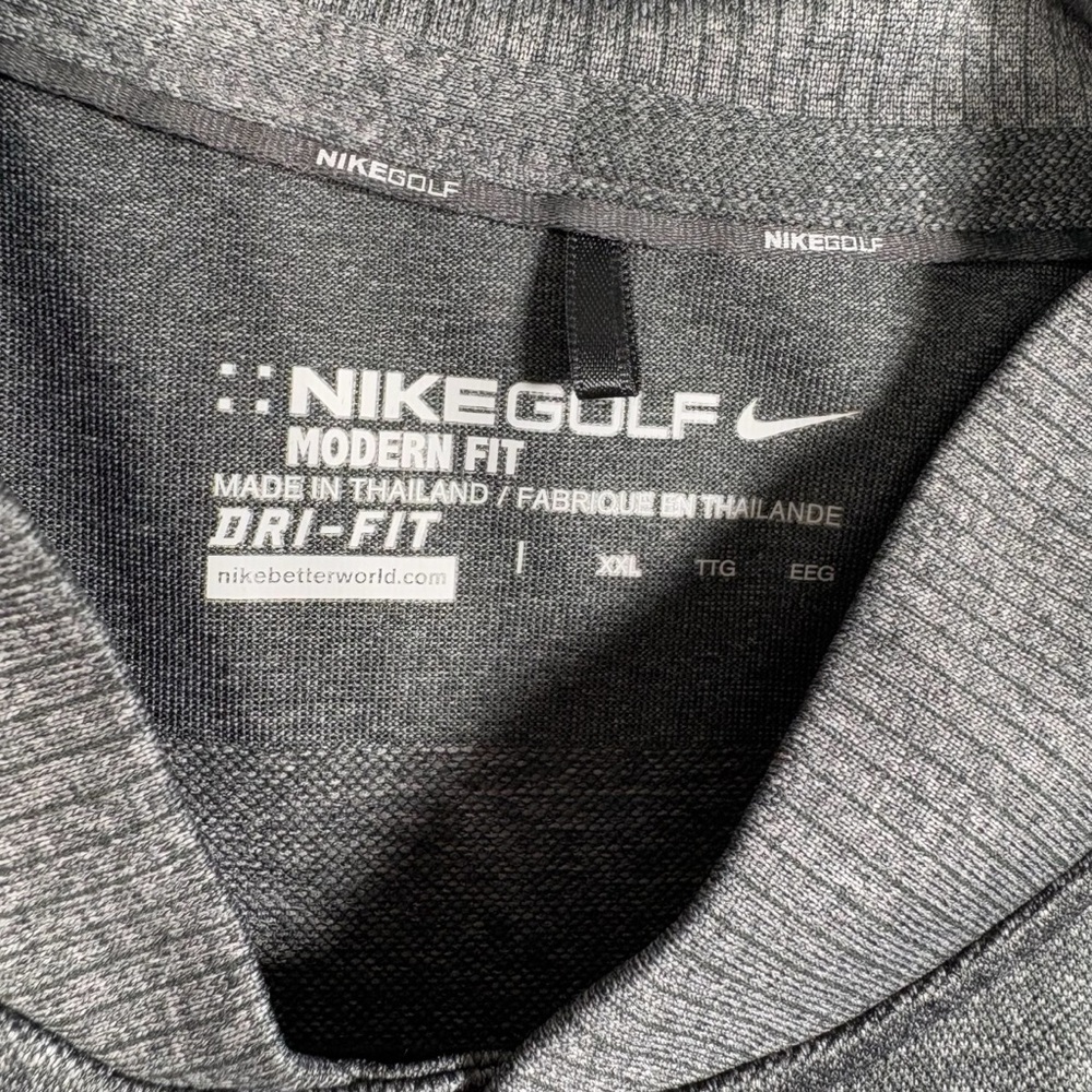 Nike Golf Modern Fit Mens XXL Dri Fit Short Sleeve Polo Short Striped 2XL Grey - Picture 3 of 6